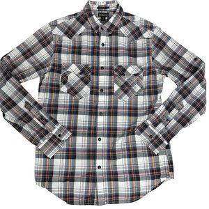 Helix | Plaid Long Sleeve Pearl Snap Button Down Collared Shirt | Size M